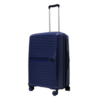 Средний чемодан Airtex 223 из полипропилена на 68 л с расширительной молнией Синий