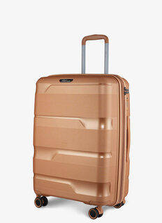 Средний чемодан V&V TRAVEL METALLO на 75/85 л весом 3,1 кг Золотой